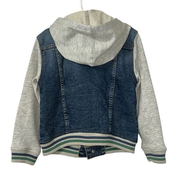 H&M Boys Hoodie Kids Blue/Light Gray Denim Jacket(Size 6) - Picture 4 of 10